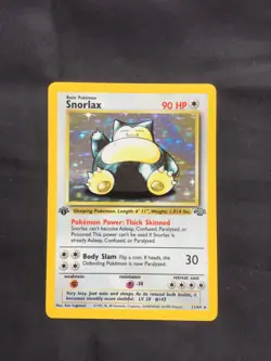 Pokemon Cards: Jungle 1st Edition Rare Holo: Snorlax 11/64 - Image 1