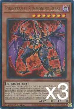 3X Yugioh Phantasmal Summoning Beast MP25-EN156 Ultra Rare 1st Edition NM - Image 1