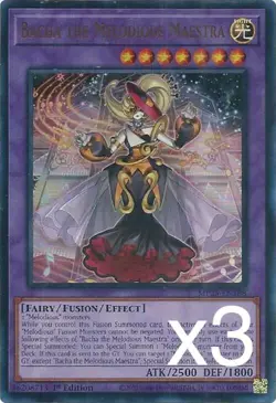 3X Yugioh Bacha the Melodious Maestra MP25-EN188 Ultra Rare 1st Edition NM - Image 1