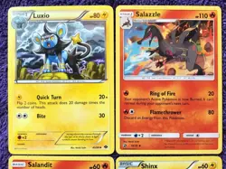 POKEMON CARD x4 SALAZZLE 14/70 SALANDIT 13/70 LUXIO 45/99 SHINX 42/99 UNPLAYED - Image 2