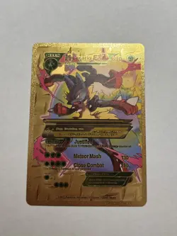 Mega M Lucario EX Hp690 Gold Foil Fan Art Display Card NM/M - Image 1
