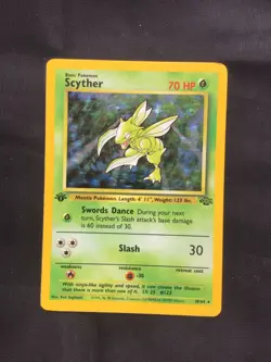 Pokemon Cards: Jungle 1st Edition Rare Holo: Scyther 10/64 - Image 1