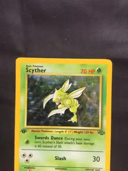 Pokemon Cards: Jungle 1st Edition Rare Holo: Scyther 10/64 - Image 2