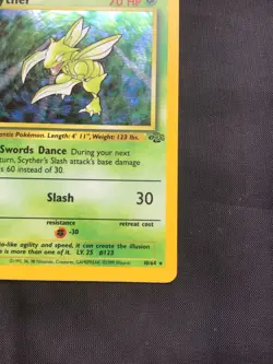 Pokemon Cards: Jungle 1st Edition Rare Holo: Scyther 10/64 - Image 5