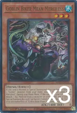 3X Yugioh Goblin Biker Mean Merciless MP25-EN155 Ultra Rare 1st Edition NM - Image 1