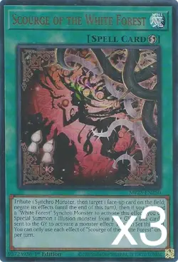 3X Yugioh Scourge of the White Forest MP25-EN250 Ultra Rare 1st Edition NM - Image 1