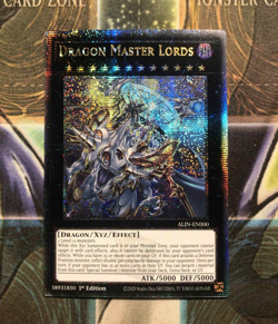 *** DRAGON MASTER LORDS *** QUARTER CENTURY SECRET RARE ALIN-EN000 (VLP) YUGIOH! - Image 1