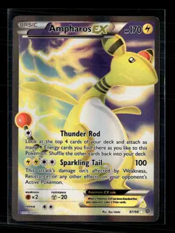 Pokemon 2015 Ancient Origins Ampharos EX #87/98 - Image 1