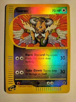 Pokemon Card - Tauros 133/165 Expedition Base Set Reverse Holo LP - Image 1