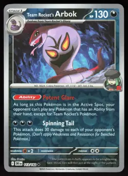 Team Rocket's Arbok 113/182 Uncommon Destined Rivals Pokemon Reverse Holo NM - Image 1