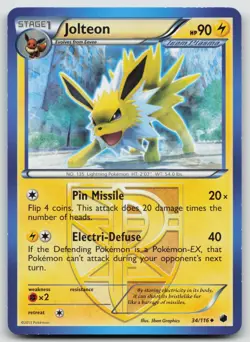 Jolteon (Team Plasma) 34/116 Plasma Freeze 5ban Graphics Art Pokemon TCG Card - Image 1