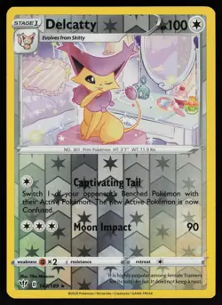 Reverse Holo Delcatty 142/189 Darkness Ablaze Tika Matsuno Pokemon TCG Card - Image 1