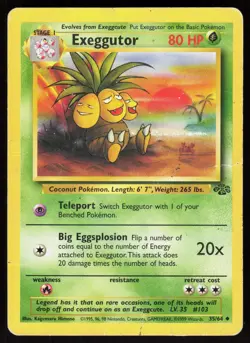 Exeggutor 35/64 Uncommon Jungle Pokemon Unlimited Damaged - Image 1