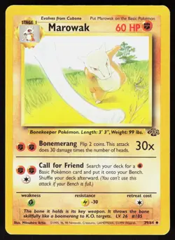 Marowak 39/64 Uncommon Jungle Pokemon Unlimited Damaged - Image 1