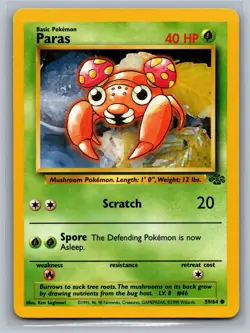Paras Jungle #59/64 Common Pokemon Card - Image 1