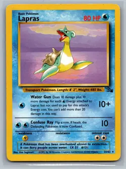 Lapras (25) Fossil #25/62 Rare Pokemon Card - Image 1