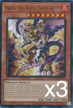 3X Yugioh Horus the Black Flame Deity MP25-EN158 Ultra Rare 1st Edition NM - Image 1