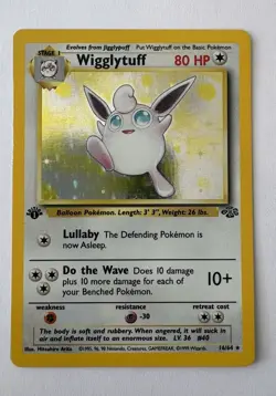 1st Edition Wigglytuff #16 Holo Pokemon Jungle Set - Image 1