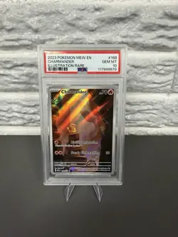 2023 POKEMON MEW EN-151 ILLUSTRATION RARE #168 CHARMANDER EX PSA 10 - Image 1