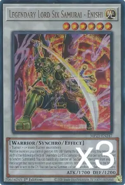 3X Yugioh Legendary Lord Six Samurai-Enishi MP25-EN247 Ultra Rare 1st Edition NM - Image 1