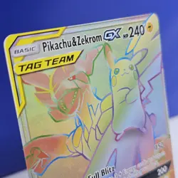 Pokemon Pikachu & Zekrom GX Secret Rare Holo SM - Team Up 184/181 NM - Image 2