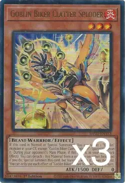 3X Yugioh Goblin Biker Clatter Sploder MP25-EN153 Ultra Rare 1st Edition NM - Image 1