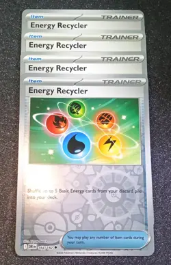 4x Energy Recycler 164/182 Sv10: Destined Rivals PLAYSET x4 - Pokemon TCG - NM - Image 1