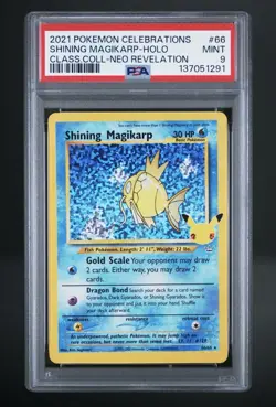 2021 Pokemon Celebrations Shining Magikarp Holo Rare 66/64 Neo Revelation PSA 9 - Image 3