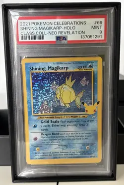 2021 Pokemon Celebrations Shining Magikarp Holo Rare 66/64 Neo Revelation PSA 9 - Image 5