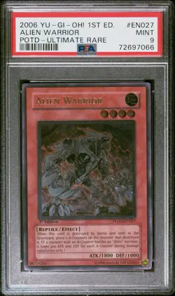 Alien Warrior #EN027 2006 Yu-Gi-Oh! 1st Edition POTD Ultimate Rare PSA 9 - Image 1