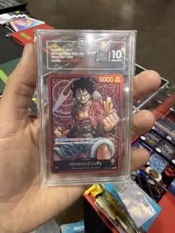 Bandai One Piece Monkey D. Luffy ST01-001 Straw Hat Crew Foil Leader TAG 10 - Image 1