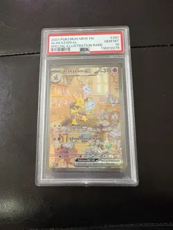 Pokemon Alakazam EX TCG Scarlet Violet-151 Holo Full Art Card 201/165 PSA 10 - Image 1