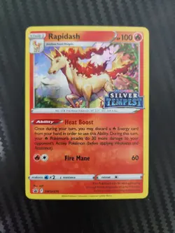 Rapidash SWSH270 Silver Tempest PRERELEASE HOLO Promo Pokemon Card - Image 1