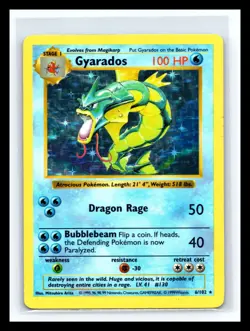 💥 Gyarados Shadowless Holo Base Set 9/102 Pokemon TCG Unlimited Rare 2000 Card - Image 1