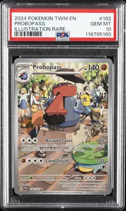 2024 POKEMON TWM EN-TWILIGHT MASQUERADE ILLUSTRATION RARE #182 PROBOPASS PSA 10 - Image 1