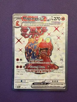 Magcargo ex 191/167 Twilight Masquerade Tera Pokemon ex Full Art Holo NM - Image 1