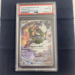 2025 POKEMON WHITE FLARE POKEMON CENTER ETB PROMO SVP #210 TORNADUS PSA 10 - Image 1