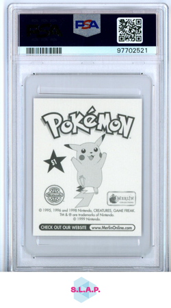 PIKACHU MERLIN POKEMON S1 1999 MERLIN - ENGLISCH PSA 8 - Image 2