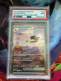 2023 Pokemon EN-Mew 151 Charizard ex 199/165 Special Illustration Rare PSA 9 - Image 1