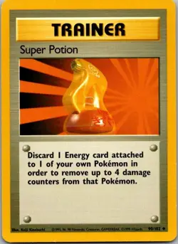 Base Set #090/102 Super Potion Pokemon Moderately Played - Image 1