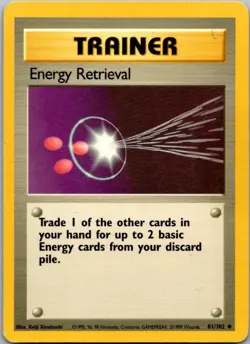 Base Set #081/102 Energy Retrieval Pokemon Moderately Played - Image 1