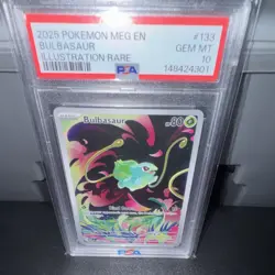 Nintendo 2025 Pokemon TCG Bulbasaur Illus Rare Holo ME01 #133 PSA 10 - Image 3