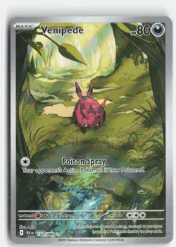 Venipede Holo Illustration Rare Pokemon SV: Black Bolt 132/086 NM - Image 1
