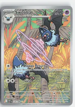Swoobat Holo Illustration Rare Pokemon SV: White Flare 120/086 NM - Image 1