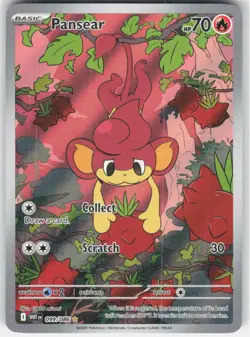 Pansear Holo Illustration Rare Pokemon SV: White Flare 099/086 NM - Image 1