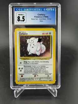 Pokemon TCG Clefairy Base Set Unlimited CGC 9 1999 5/102 Holo Rare English - Image 1