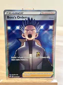 Pokemon TCG Boss's Orders SWSH251 Cyrus Promo Cyrus NM Full Art Supporter - Image 1