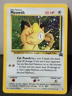 Meowth #10 Black Star Promo Holo Rare Vintage 2000 Pokemon Card - Image 1
