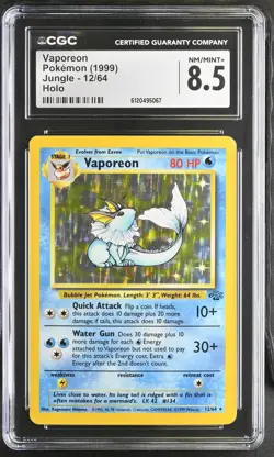 Vaporeon 1999 Pokemon Jungle CGC 8.5 #12 - Image 1