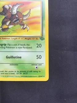 Pokemon Cards: Jungle 1st Edition Rare: Pinsir 25/64 - Image 4
